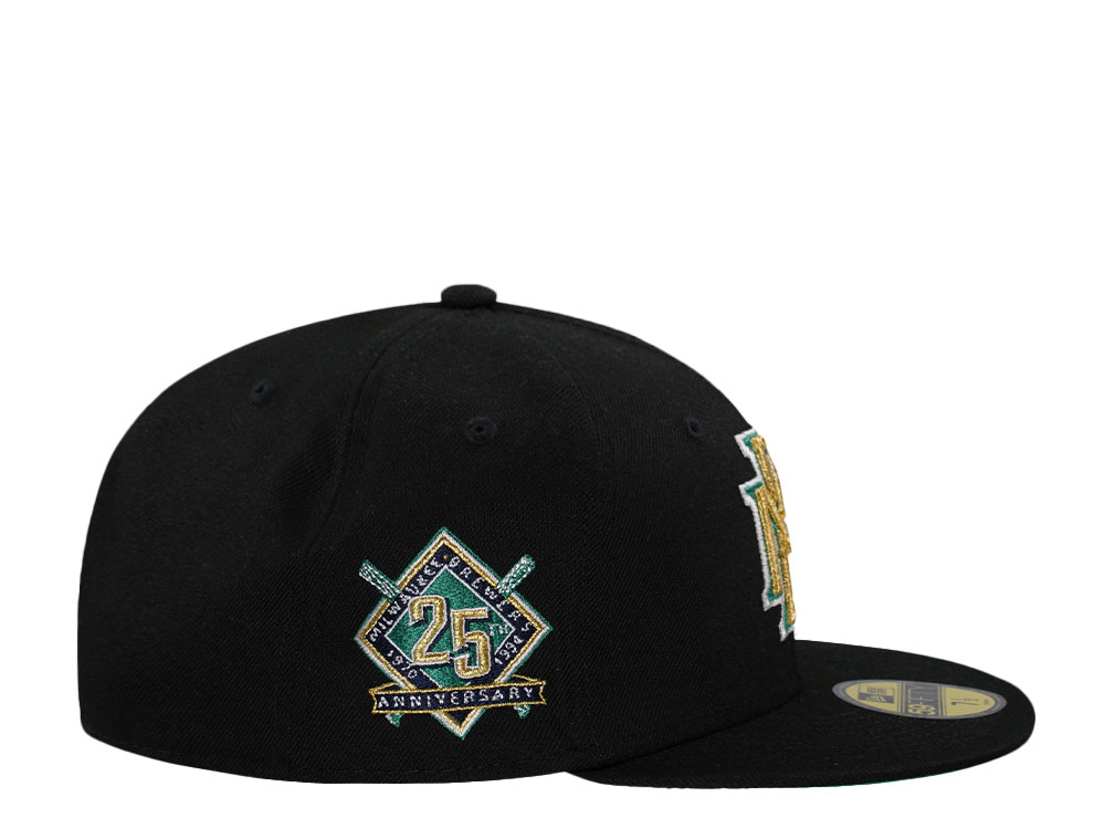New Era Milwaukee Brewers 25th Anniversary Black Throwback Edition 59Fifty Fitted Cap