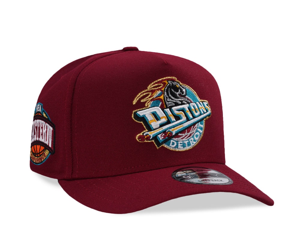 New Era Detroit Pistons NBA Eastern Conference Cardinal Red Prime Edition 9Fifty A Frame Snapback Cap
