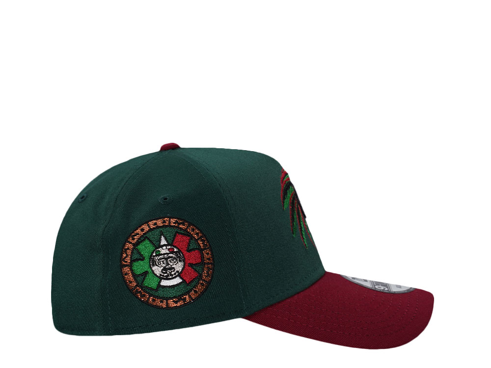 New Era Mexico Aztec Skull Warrior Dark Green Two Tone Edition 9Forty A Frame Snapback Cap