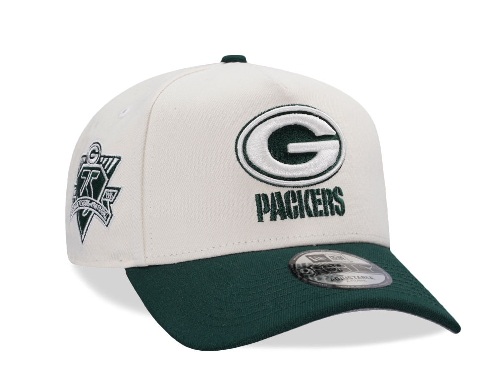 New Era Green Bay Packers 75 Seasons Chrome Two Tone Edition 9Forty A Frame Snapback Cap