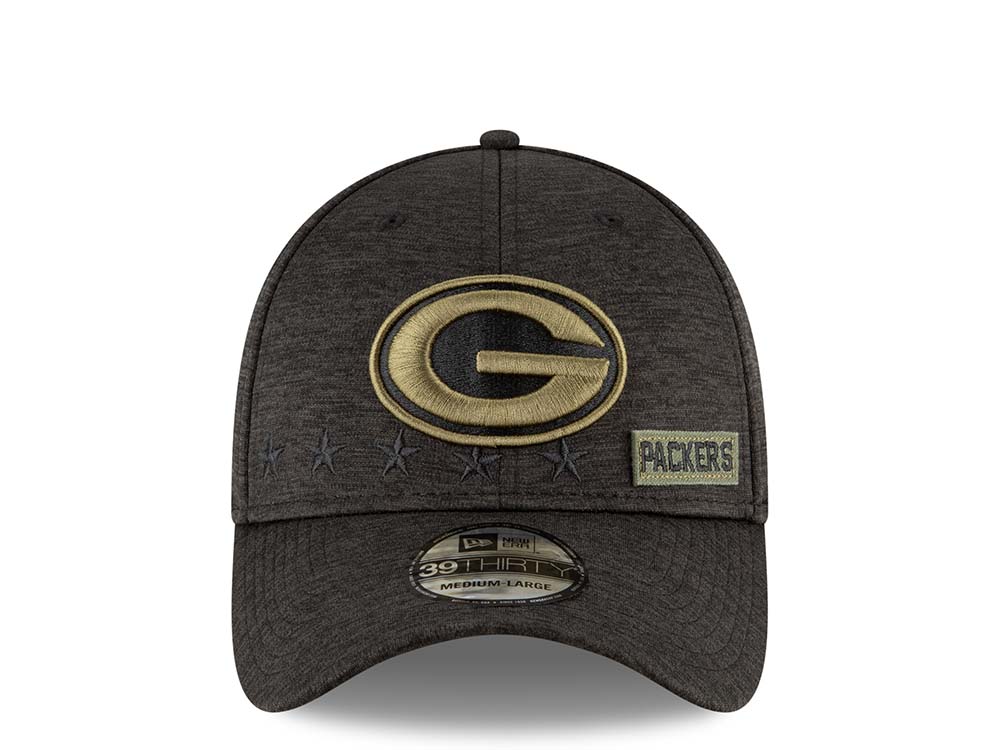 New Era Green Bay Packers Salute to Service 2020 39Thirty Stretch Cap