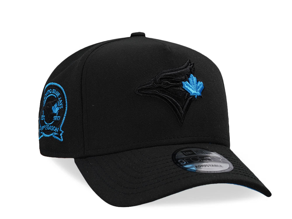 New Era Toronto Blue Jays 30th Anniversary Black Blue 9Forty A Frame Snapback Cap