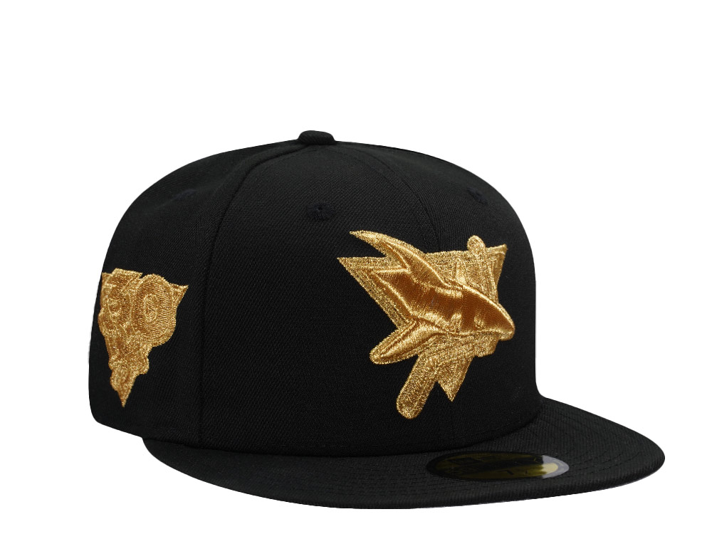 New Era San Jose Sharks 30th Anniversary 24K Black Prime Edition 59Fifty Fitted Cap