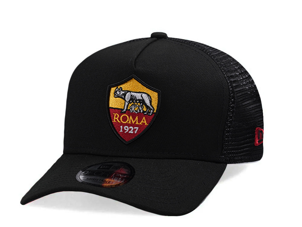 New Era As Roma Black Prime Edition 9Forty A Frame Trucker Snapback Cap
