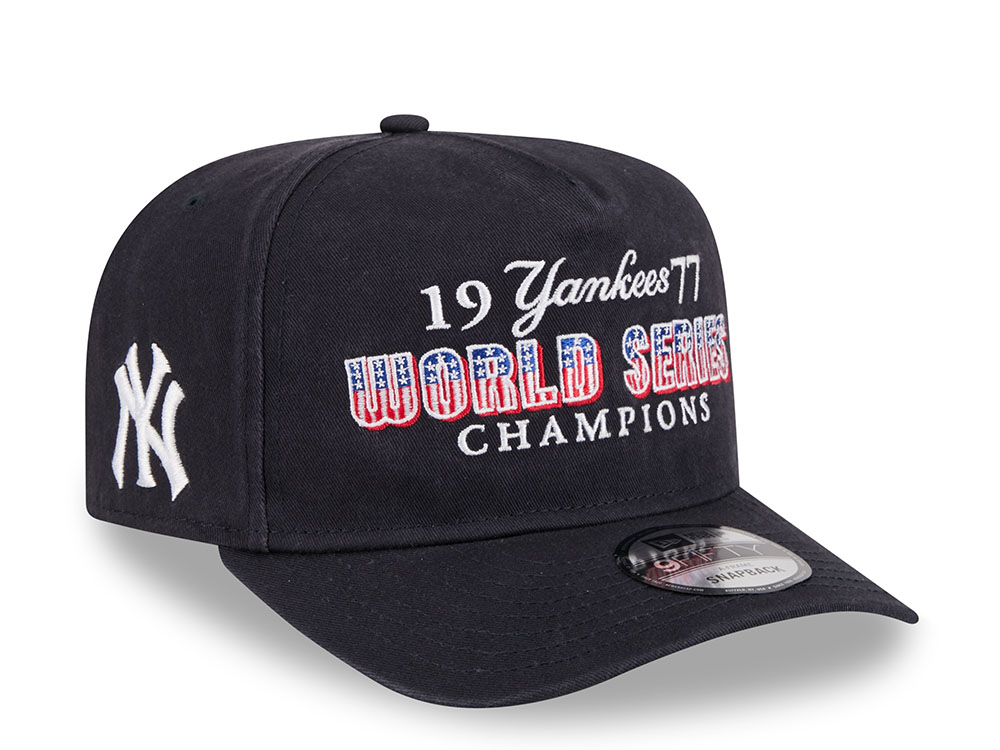 New Era New York Yankees World Series Champions 1977 Historic Navy Edition 9Fifty A Frame Snapback Cap