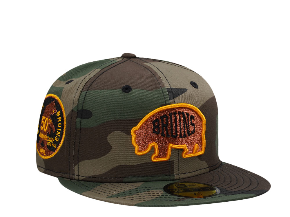 New Era Boston Bruins 50th Anniversary Woodland Camouflage Edition 59Fifty Fitted Cap
