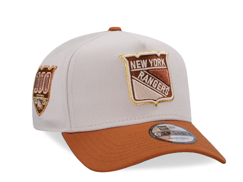 New Era New York Rangers 100th Anniversary Chrome Two Tone Edition 9Forty A Frame Snapback Cap