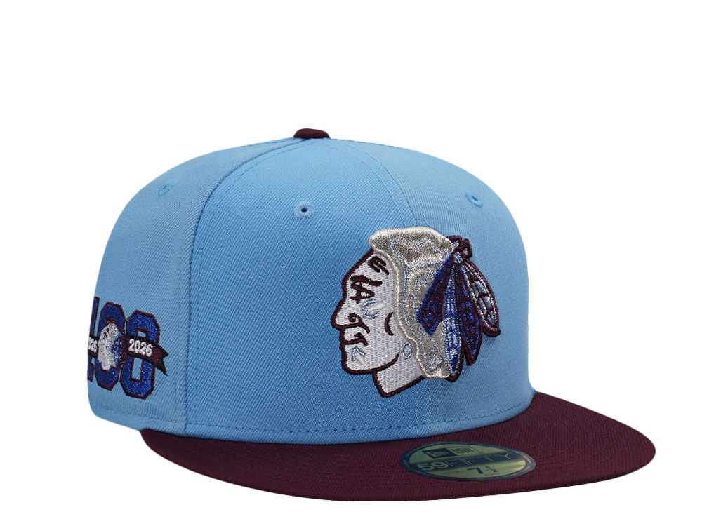 New Era Chicago Blackhawks 100th Anniversary Pinwheel Two Tone Edition 59Fifty Fitted Cap