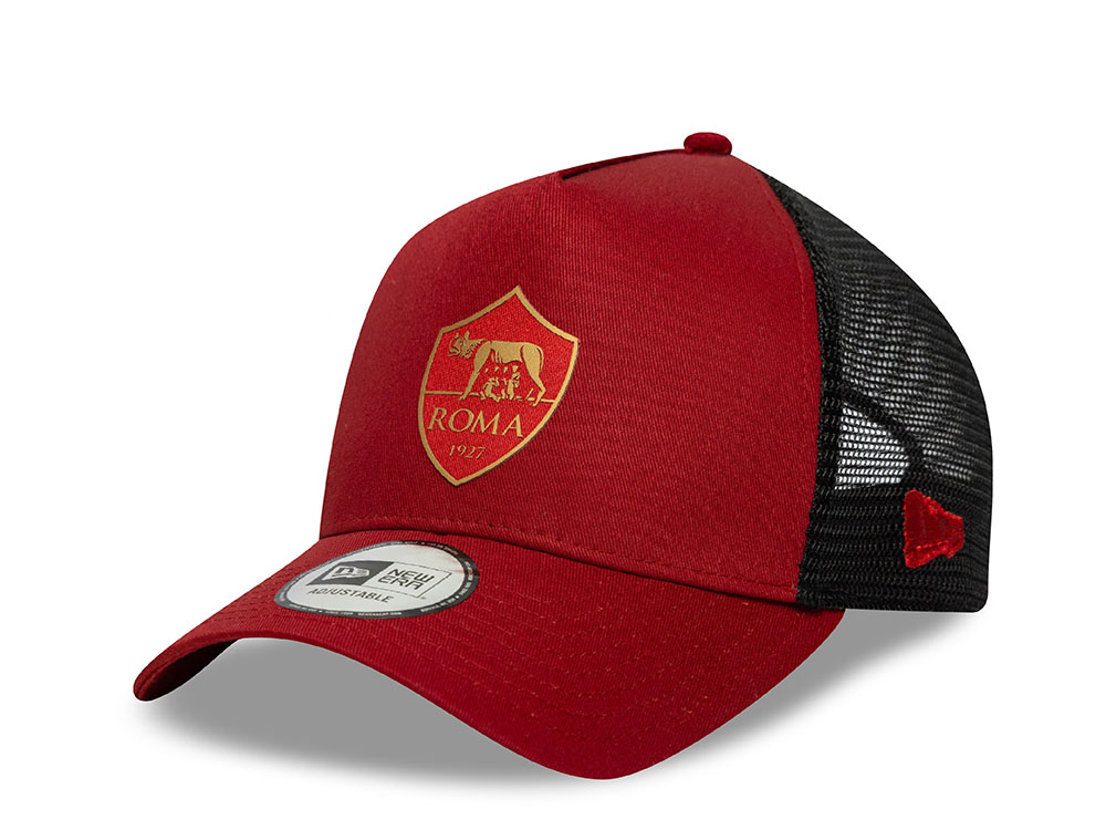 New Era AS Roma Tonal Maroon Edition 9Forty A Frame Trucker Snapback Cap
