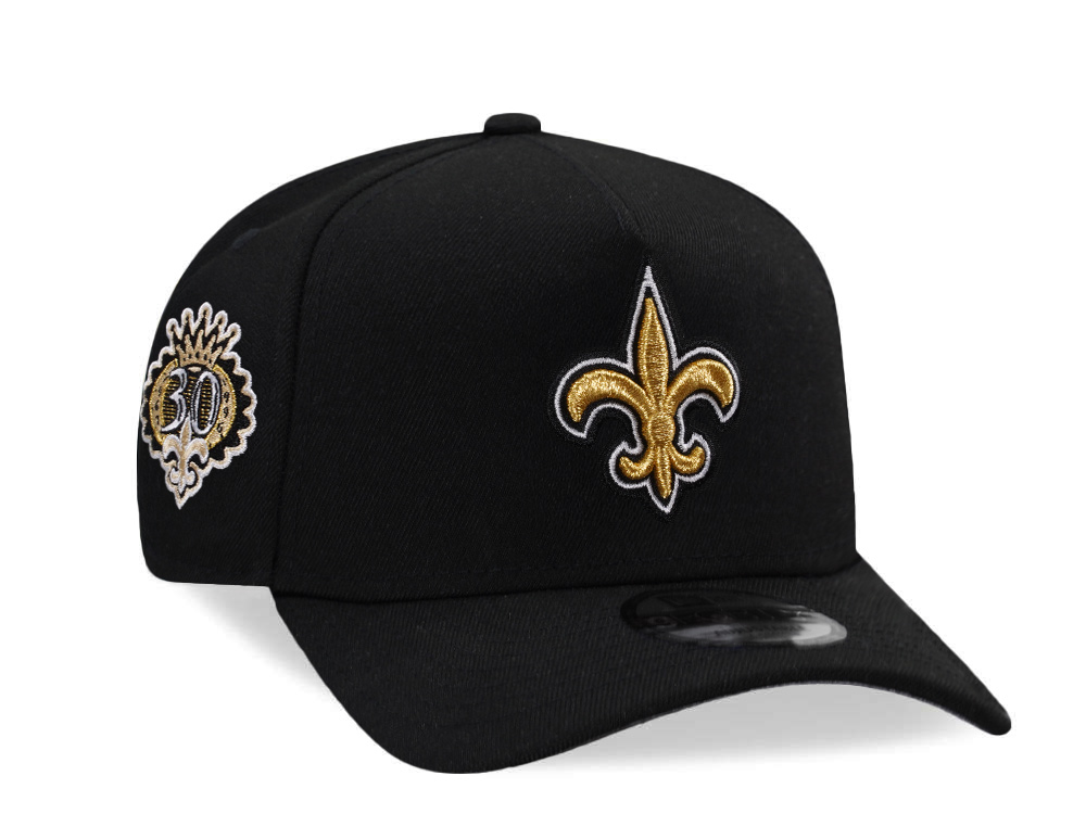 New Era New Orleans Saints 30th Anniversary Black Prime Edition 9Forty A Frame Snapback Cap