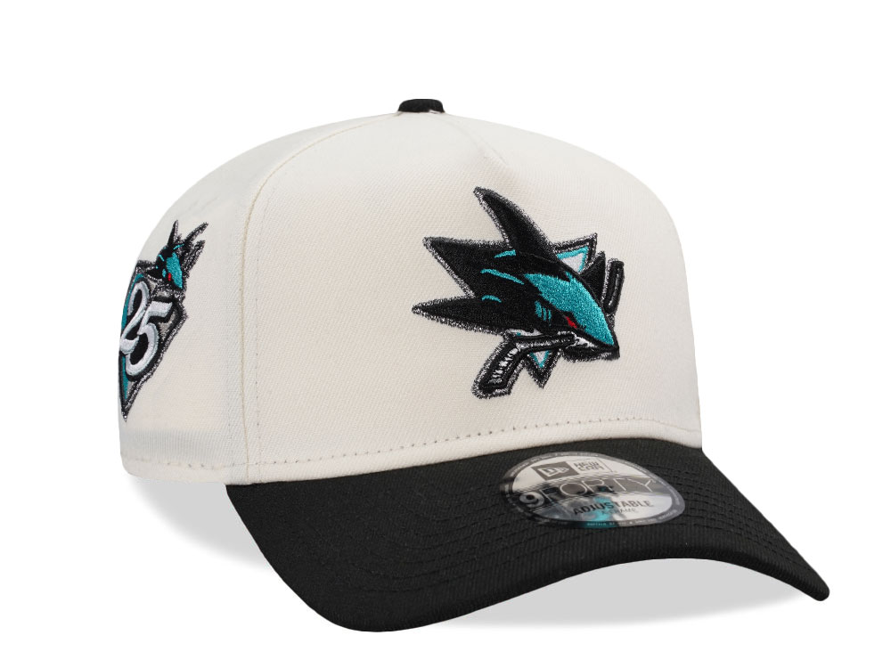 New Era San Jose Sharks 25th Anniversary Chrome Two Tone Edition 9Forty A Frame Snapback Cap