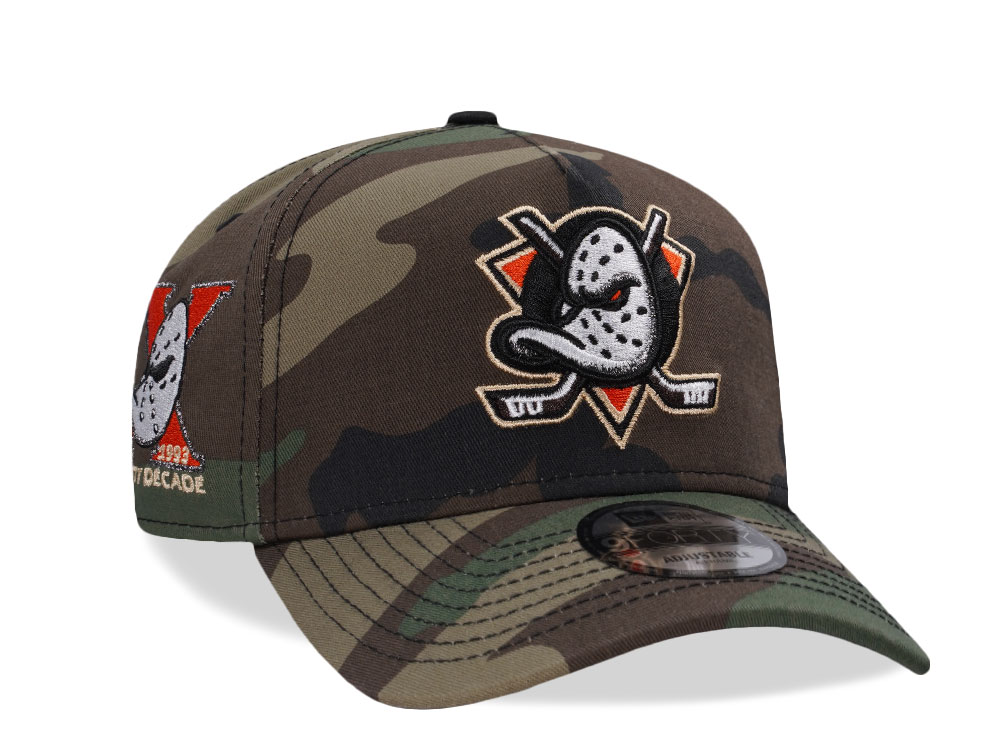 New Era Anaheim Ducks 10th Anniversary Woodland Camo Prime Edition 9Forty A Frame Snapback Cap