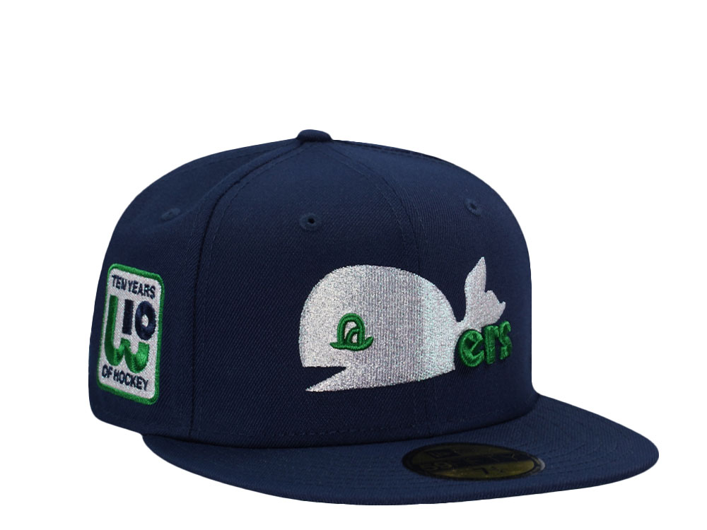 New Era Hartford Whalers 10 Years of Hockey Navy Throwback Edition 59Fifty Fitted Cap