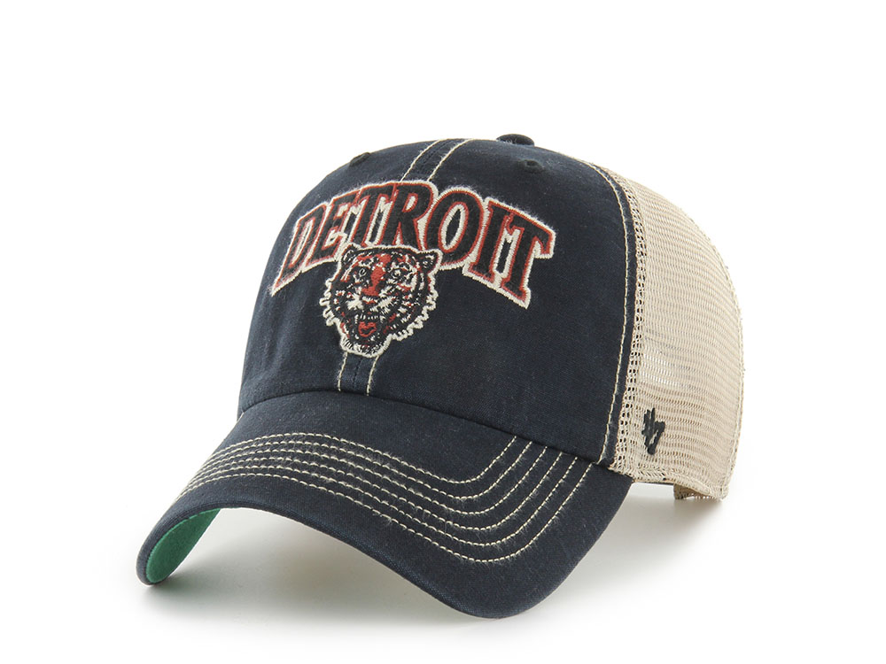 47Brand Detroit Tigers Cooperstown Vintage Black Edition Trucker Clean Up Snapback Cap