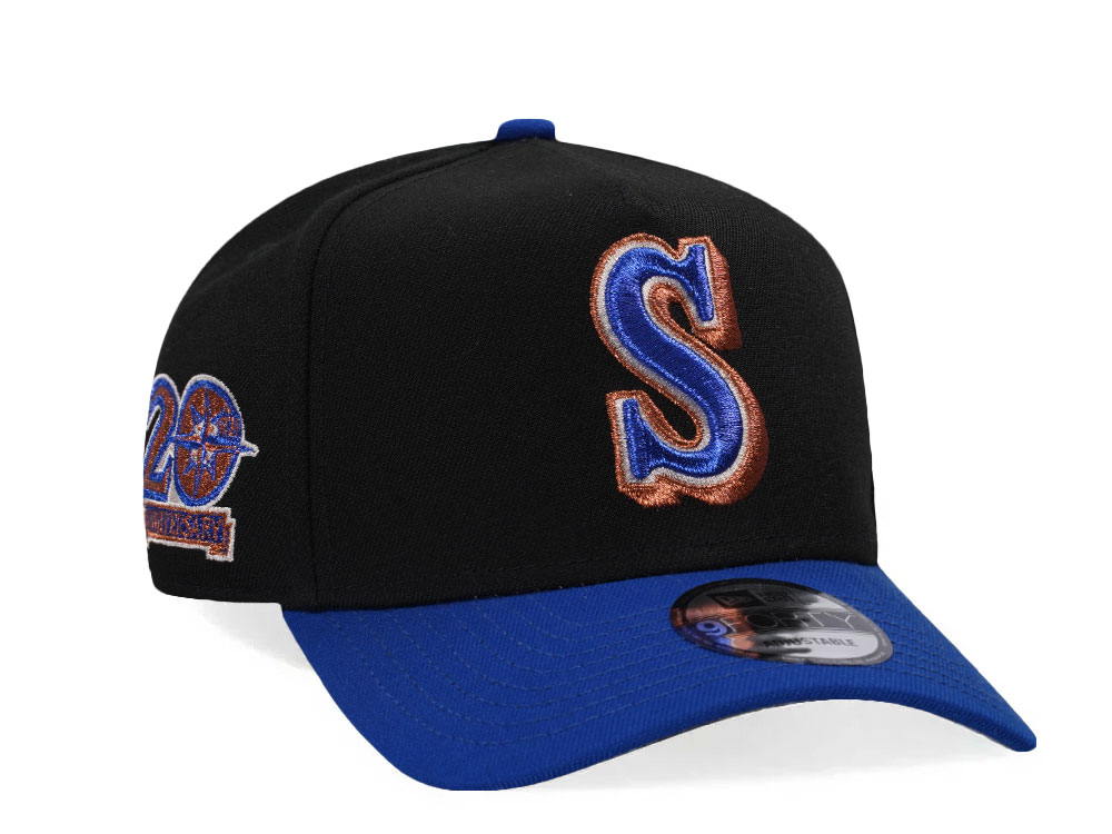 New Era Seattle Mariners 20th Anniversary Black Copper Two Tone Edition 9Forty A Frame Snapback Cap