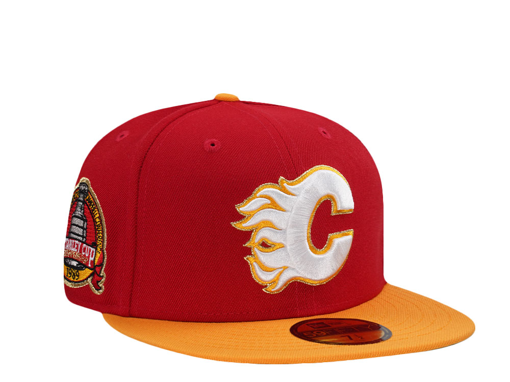 New Era Calgary Flames Stanley Cup  Champions 1989 Red Two Tone Edition 59Fifty Fitted Cap