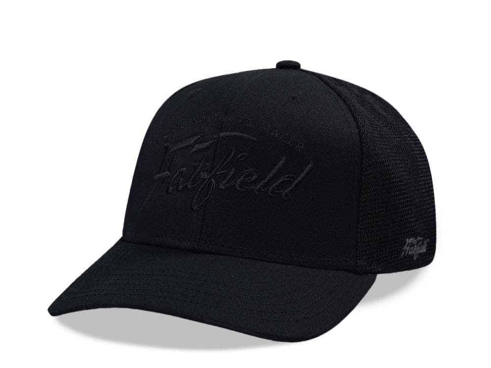 Hatfield Original Script Black Trucker Snapback Cap