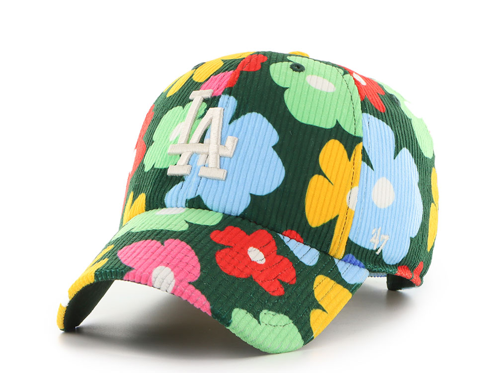 47 Brand Los Angeles Dodgers Gallery Corduroy Dark Green Clean Up Strapback Cap
