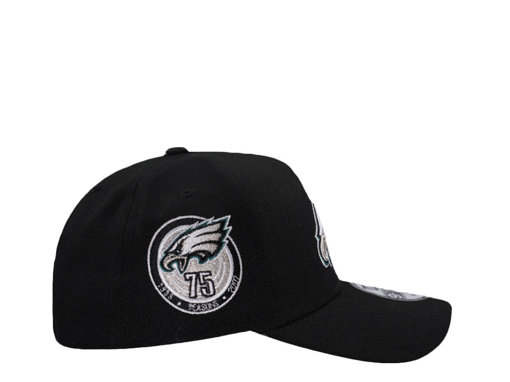 New Era Philadelphia Eagles 75th Anniversary Black Prime Edition 9Forty A Frame Snapback Cap
