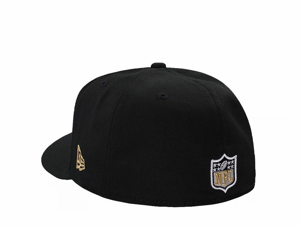 New Era New Orleans Saints Black Classic Edition Pre Curved 59Fifty Fitted Cap