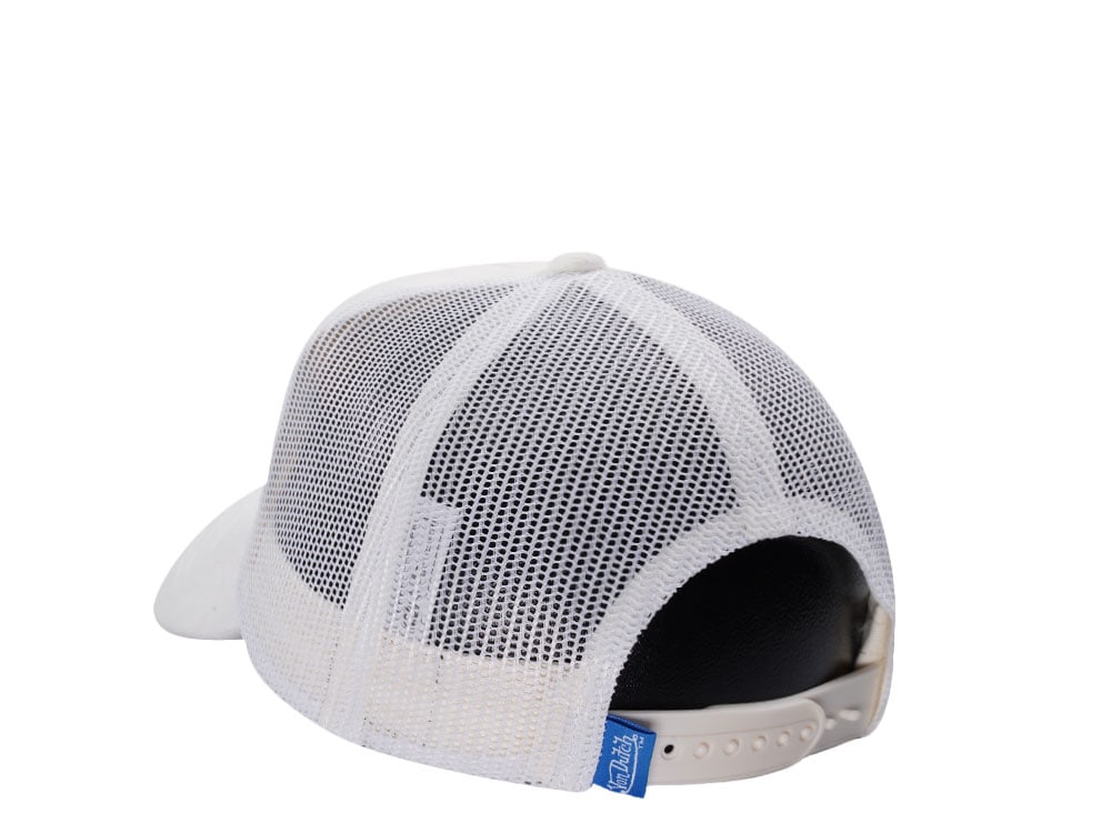 Von Dutch Oval Patch White Velour Edition Trucker Snapback Cap
