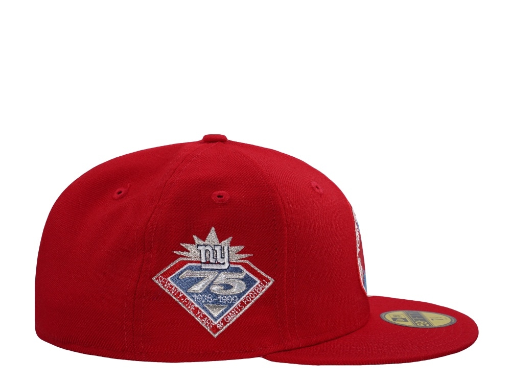 New Era New York Giants 75th Anniversary Wool Scarlet Throwback Edition 59Fifty Fitted Cap