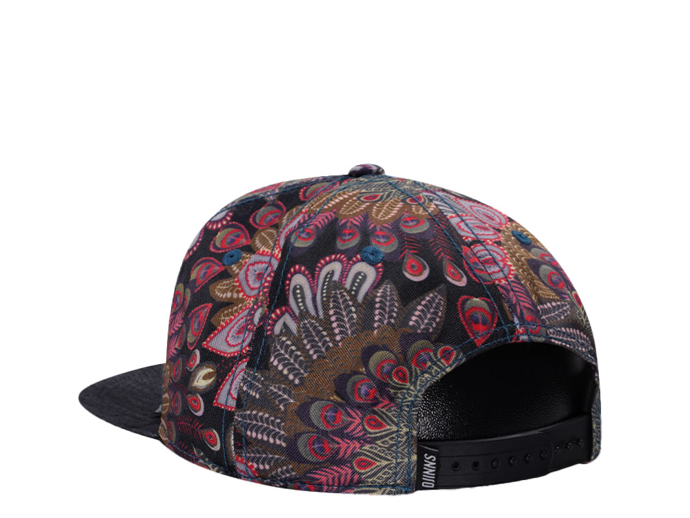 Djinns Peacock Linen Multicolor 6 Panel Snapback Cap