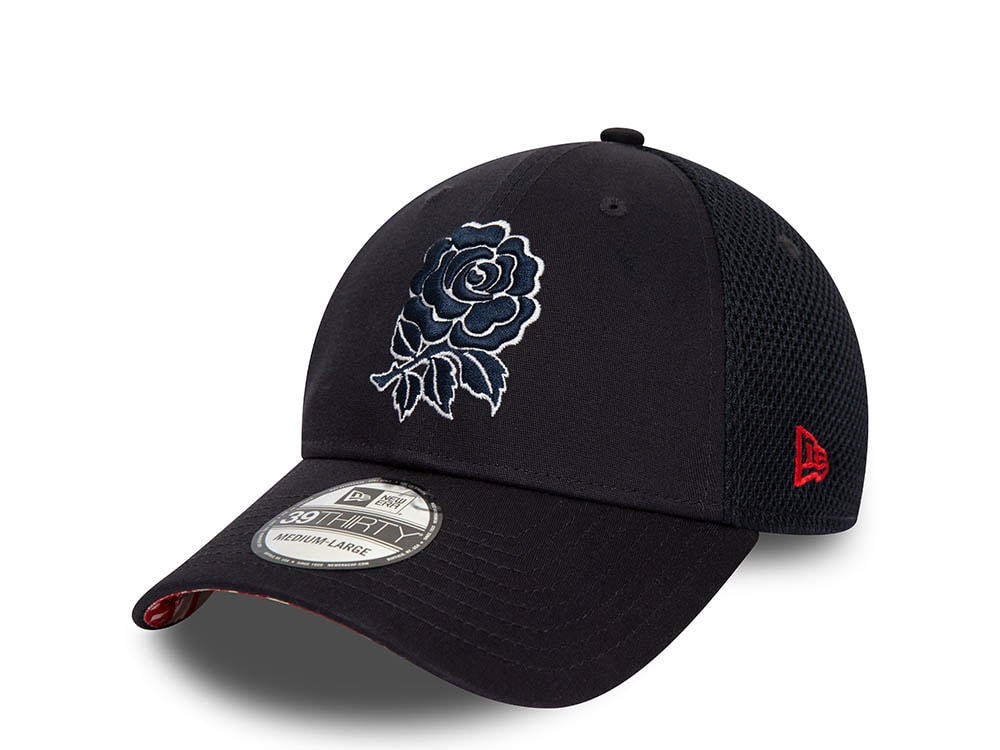 New Era England Rugby Black Undervisor Print Edition 39Thirty Stretch Trucker Cap