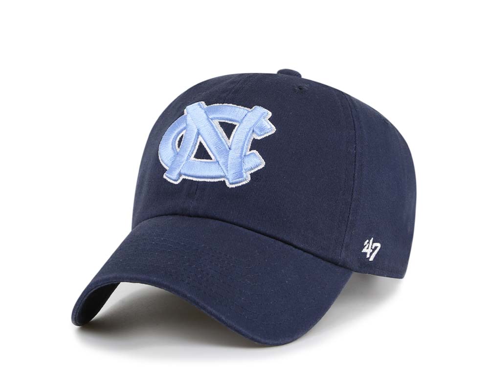 47Brand North Carolina Tar Heels Navy Clean Up Strapback Cap