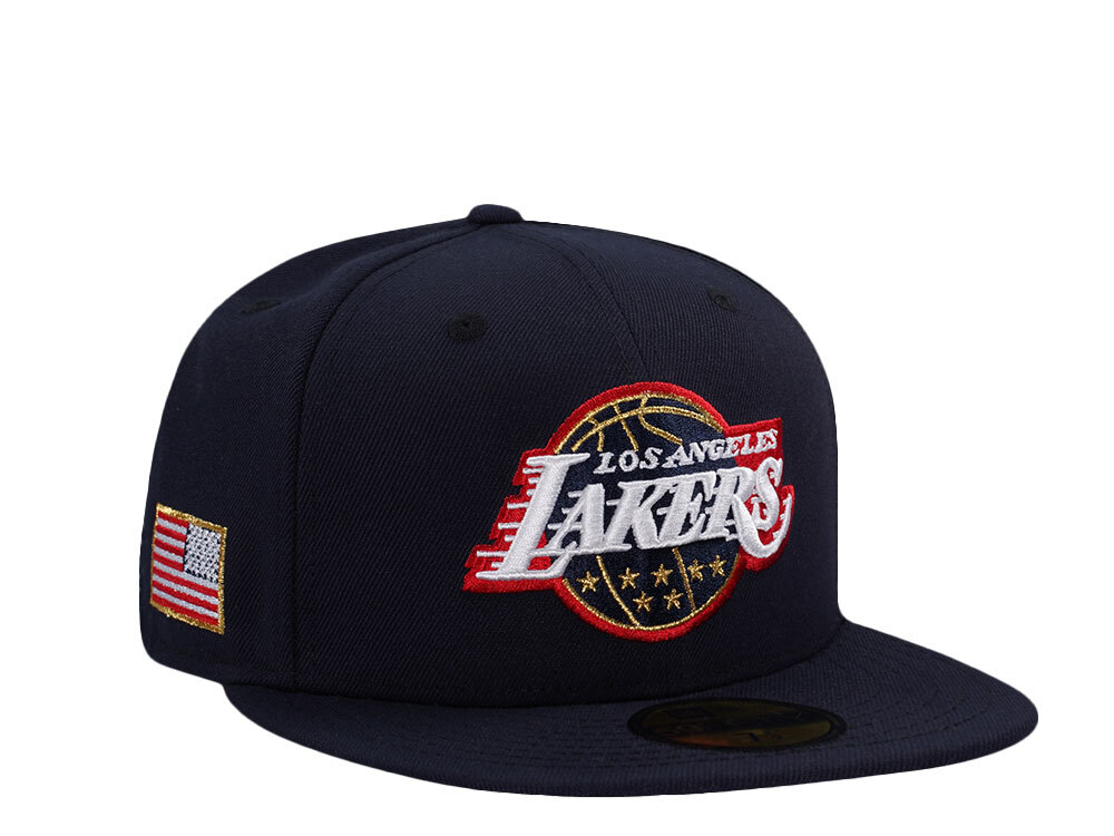 New Era Los Angeles Lakers US Flag Navy Prime Edition 59Fifty Fitted Cap