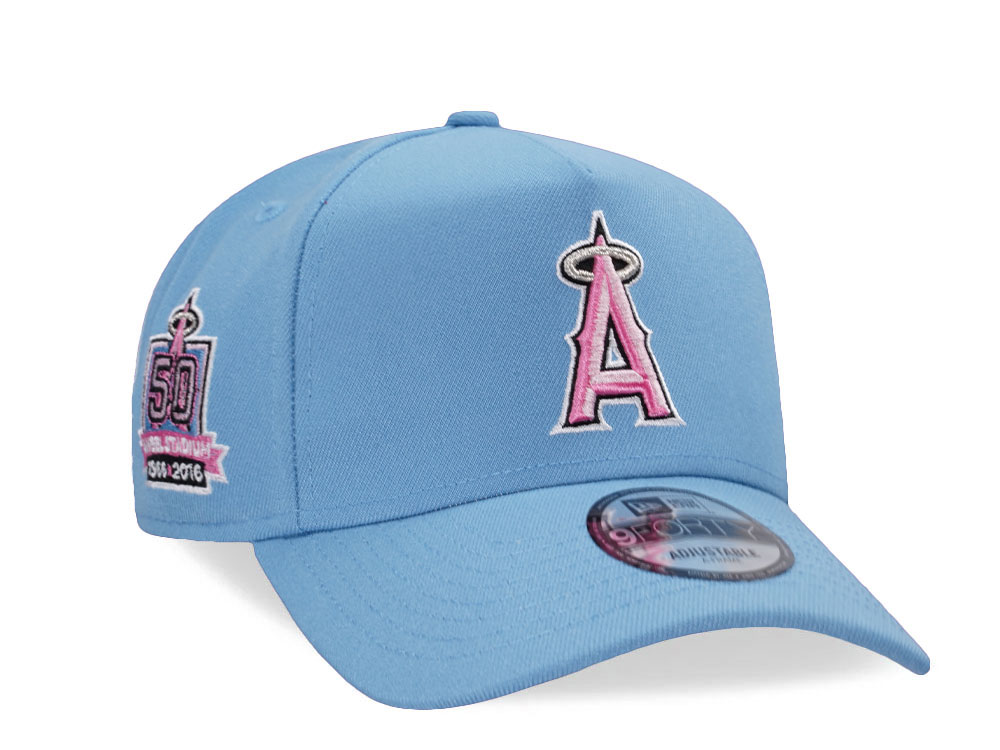 New Era Anaheim Angels 50th Anniversary Sky Pink Prime Edition 9Forty A Frame Snapback Cap