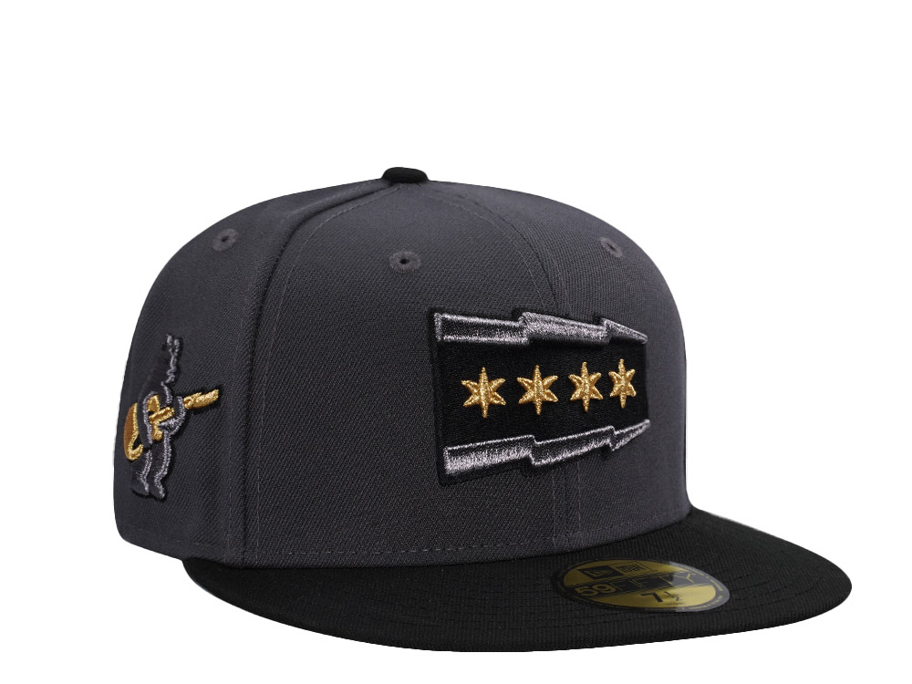 New Era Chicago Cubs Metallic Dark Graphite Two Tone Edition 59Fifty Fitted Cap