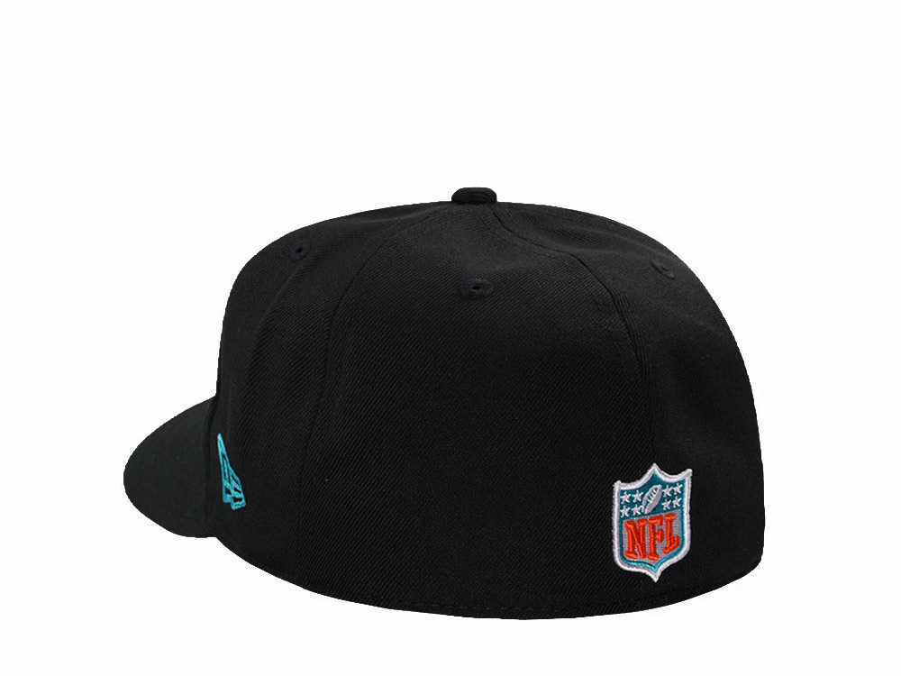 New Era Miami Dolphins Black Classic Edition Pre Curved 59Fifty Fitted Cap