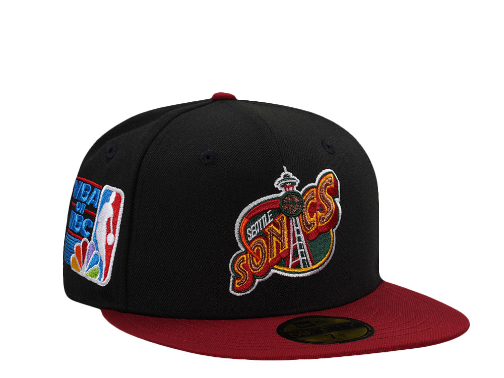 New Era Seattle Supersonics NBA on NBC Black Two Tone Edition 59Fifty Fitted Cap
