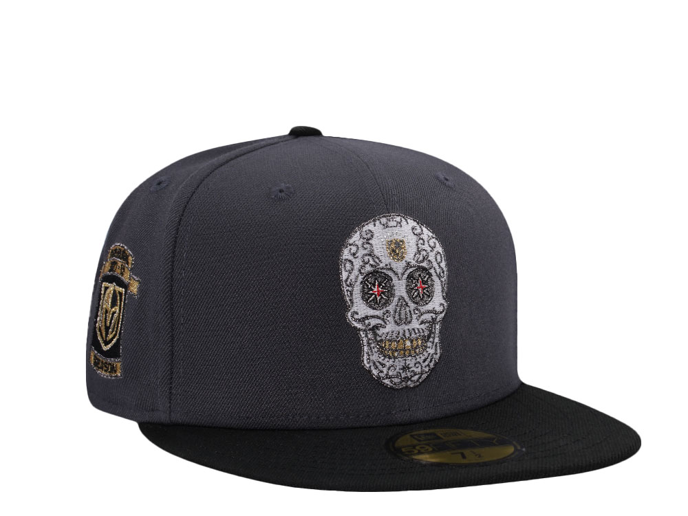 New Era Vegas Golden Knights Inaugural Season 2017 Graphite Skull Two Tone Edition 59Fifty Fitted Cap
