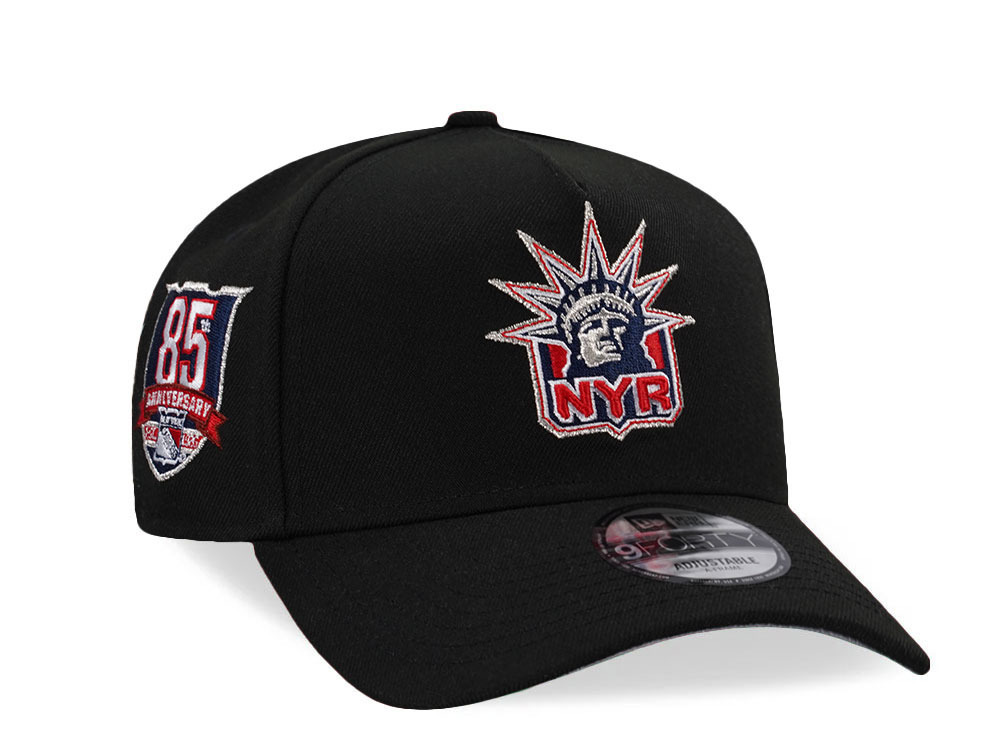 New Era New York Rangers 85th Anniversary Black Prime Edition 9Forty A Frame Snapback Cap