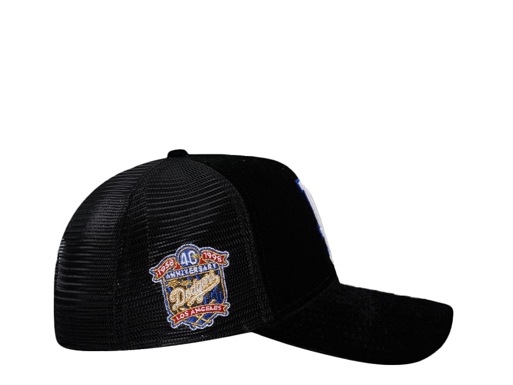 New Era Los Angeles Dodgers 40th Anniversary Black Velvet Trucker Edition 9Forty A Frame Snapback Cap