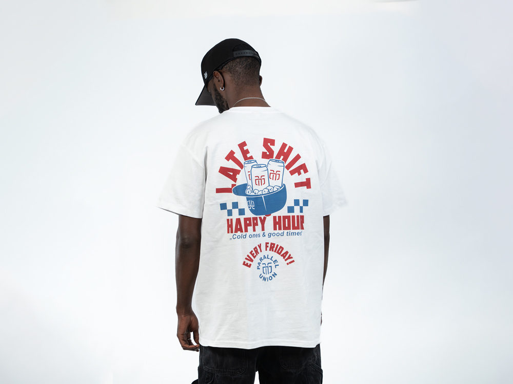 Parallel Union T-Shirt Happy Hour White Oversize Edition