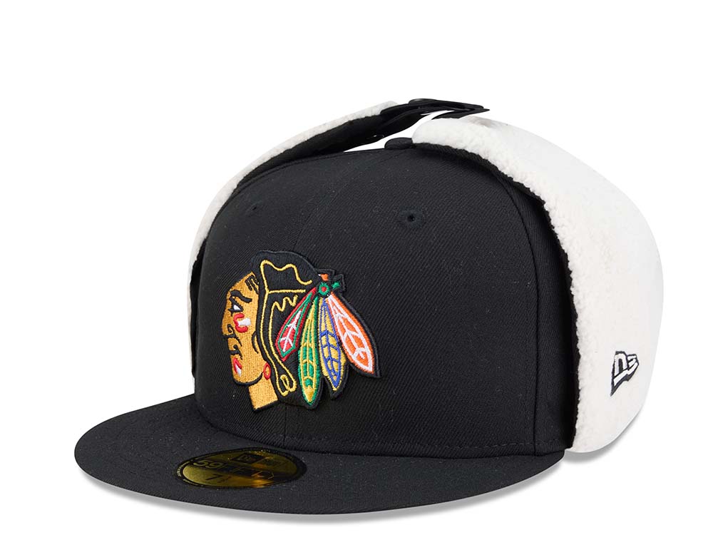 New Era Chicago Blackhawks Classic Black 59Fifty Dogear Fitted Cap