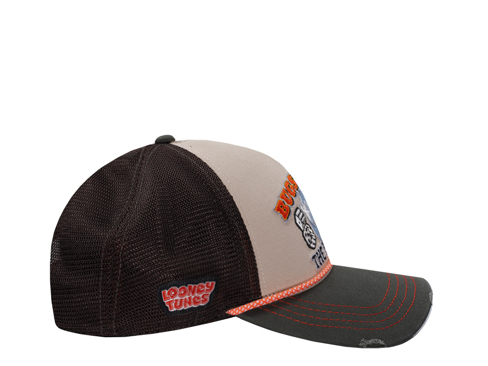 Capslab Looney Tunes Bugs Bunny Distressed Brown Trucker Snapback Cap