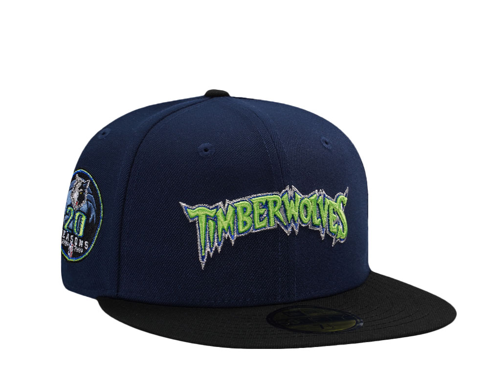 New Era Minnesota Timberwolves 20 Seasons Ocean Blue Two Tone Edition 59Fifty Fitted Cap