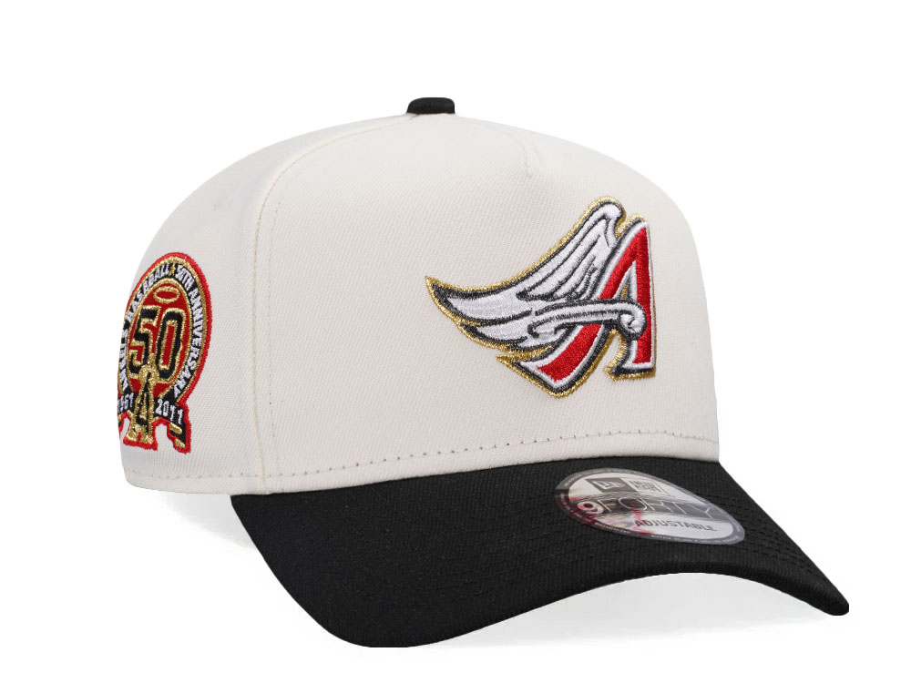 New Era Anaheim Angels 50th Anniversary Chrome Gold Two Tone Edition 9Forty A Frame Snapback Cap