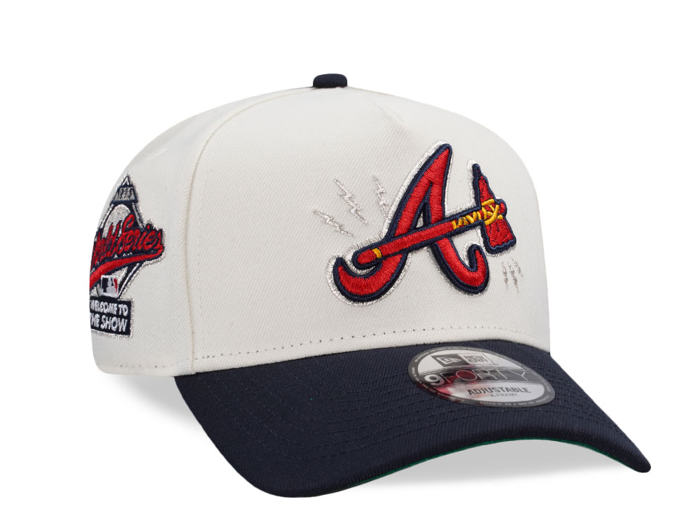 New Era Atlanta Braves World Series 1995 Electric Chrome Two Tone Edition 9Forty A Frame Snapback Cap