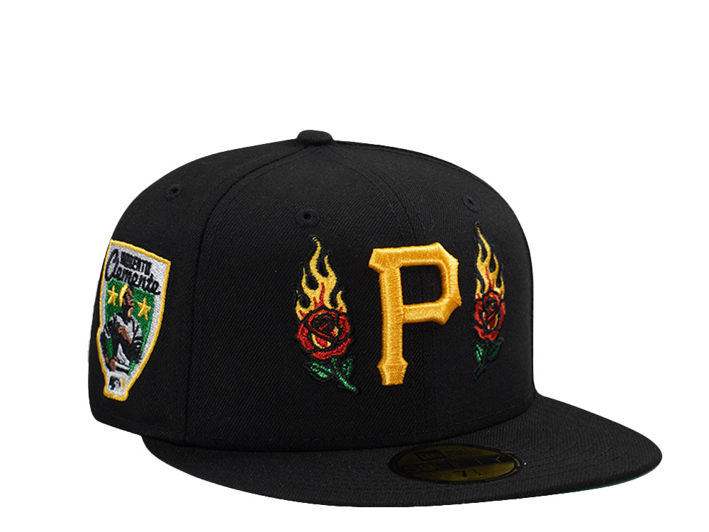 New Era Pittsburgh Pirates Roberto Clemente Fire Rose Black Prime Edition 59Fifty Fitted Cap