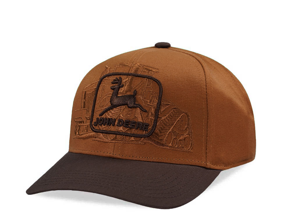 John Deere Embroidered Silhouette Brown Classic Snapback Cap