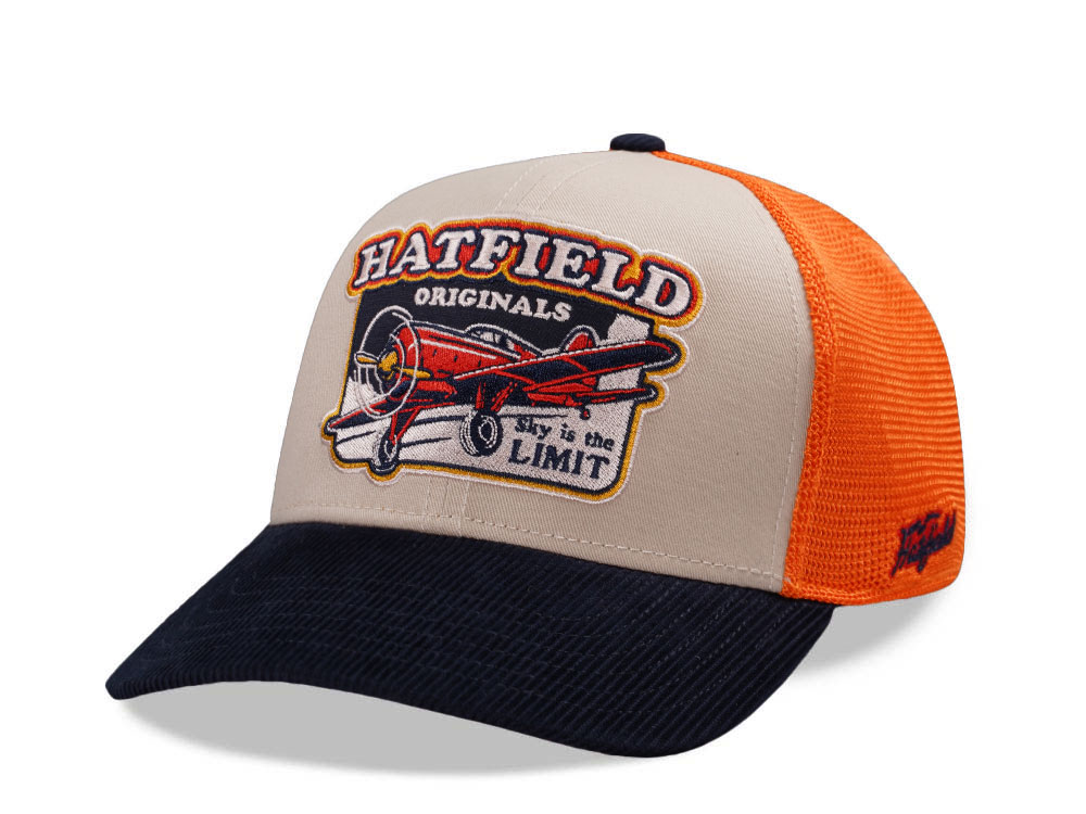 Hatfield Sky Is The Limit Beige Black Trucker Snapback Cap