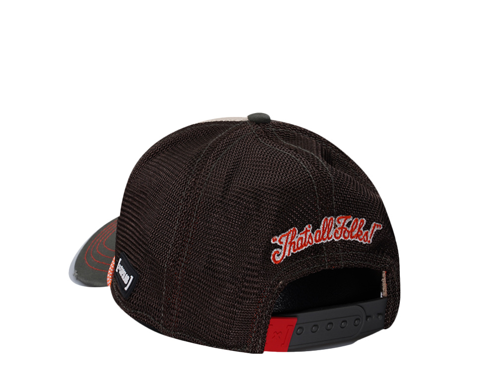 Capslab Looney Tunes Bugs Bunny Distressed Brown Trucker Snapback Cap