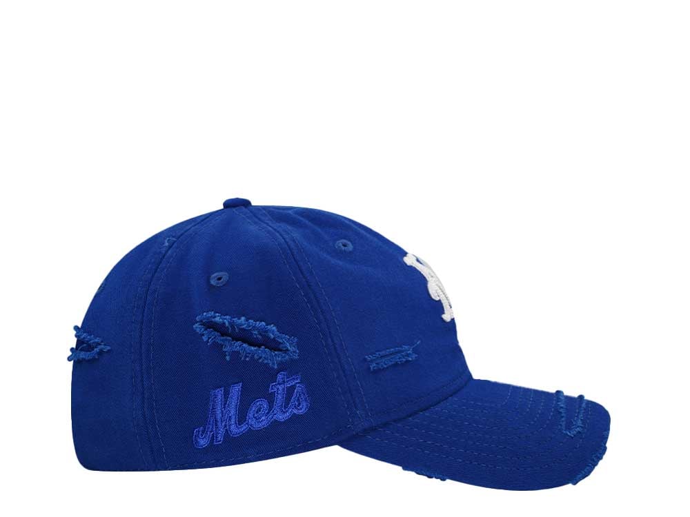New Era New York Mets Light Royal Washed Distress 9Twenty Strapback Cap