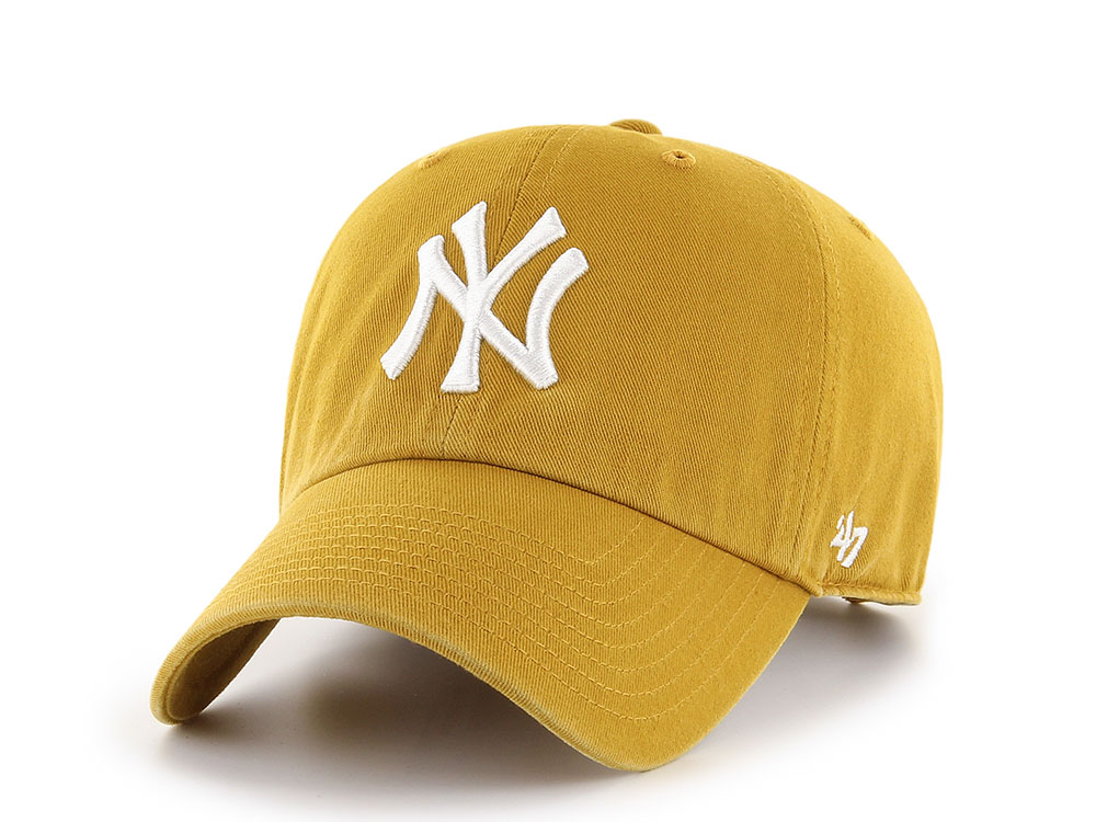 47 Brand New York Yankees Flat Gold Clean Up Strapback Cap