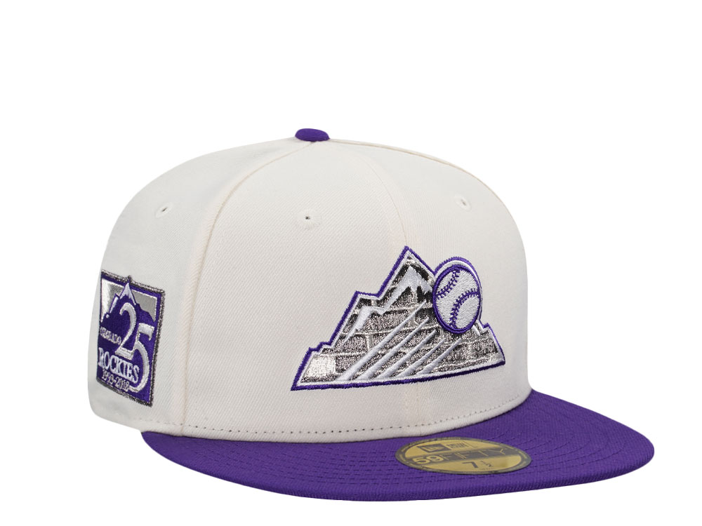 New Era Colorado Rockies 25th Anniversary Bricks Chrome Two Tone Edition 59Fifty Fitted Cap